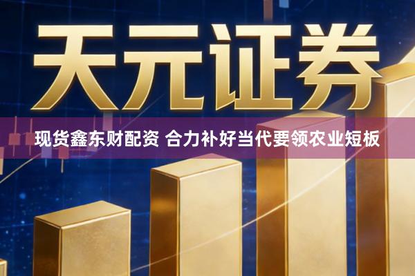 现货鑫东财配资 合力补好当代要领农业短板