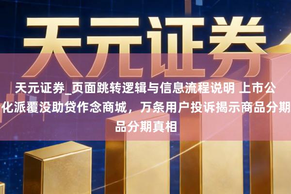 天元证券_页面跳转逻辑与信息流程说明 上市公司量化派覆没助贷作念商城，万条用户投诉揭示商品分期真相