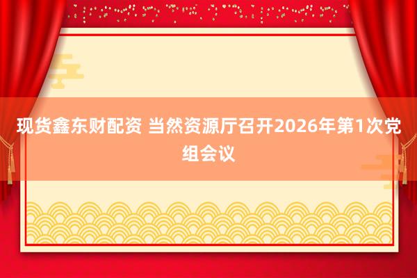 现货鑫东财配资 当然资源厅召开2026年第1次党组会议