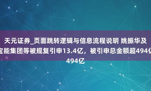 天元证券_页面跳转逻辑与信息流程说明 姚振华及宝能集团等被规复引申13.4亿，被引申总金额超494亿