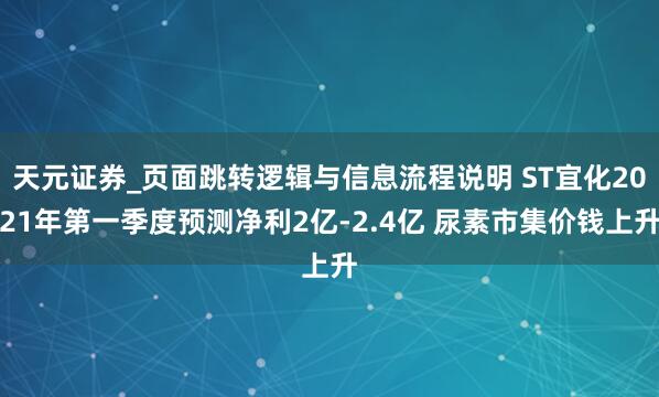 天元证券_页面跳转逻辑与信息流程说明 ST宜化2021年第一季度预测净利2亿-2.4亿 尿素市集价钱上升